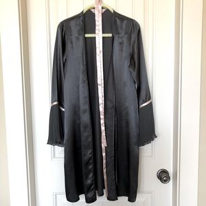 Black Kimono with Pale Pink Detail